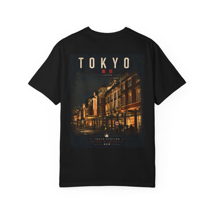 Tokyo Night Street Photo T-Shirt — Vintage Cityscape Graphic Tee