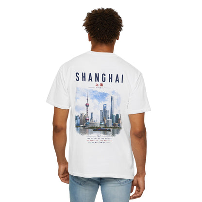 Shanghai Skyline T-Shirt — Vintage Cityscape Travel Tee
