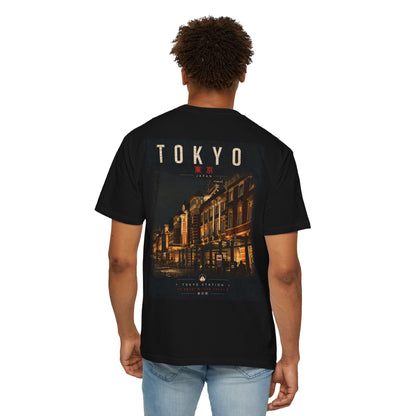 Tokyo Night Street Photo T-Shirt — Vintage Cityscape Graphic Tee