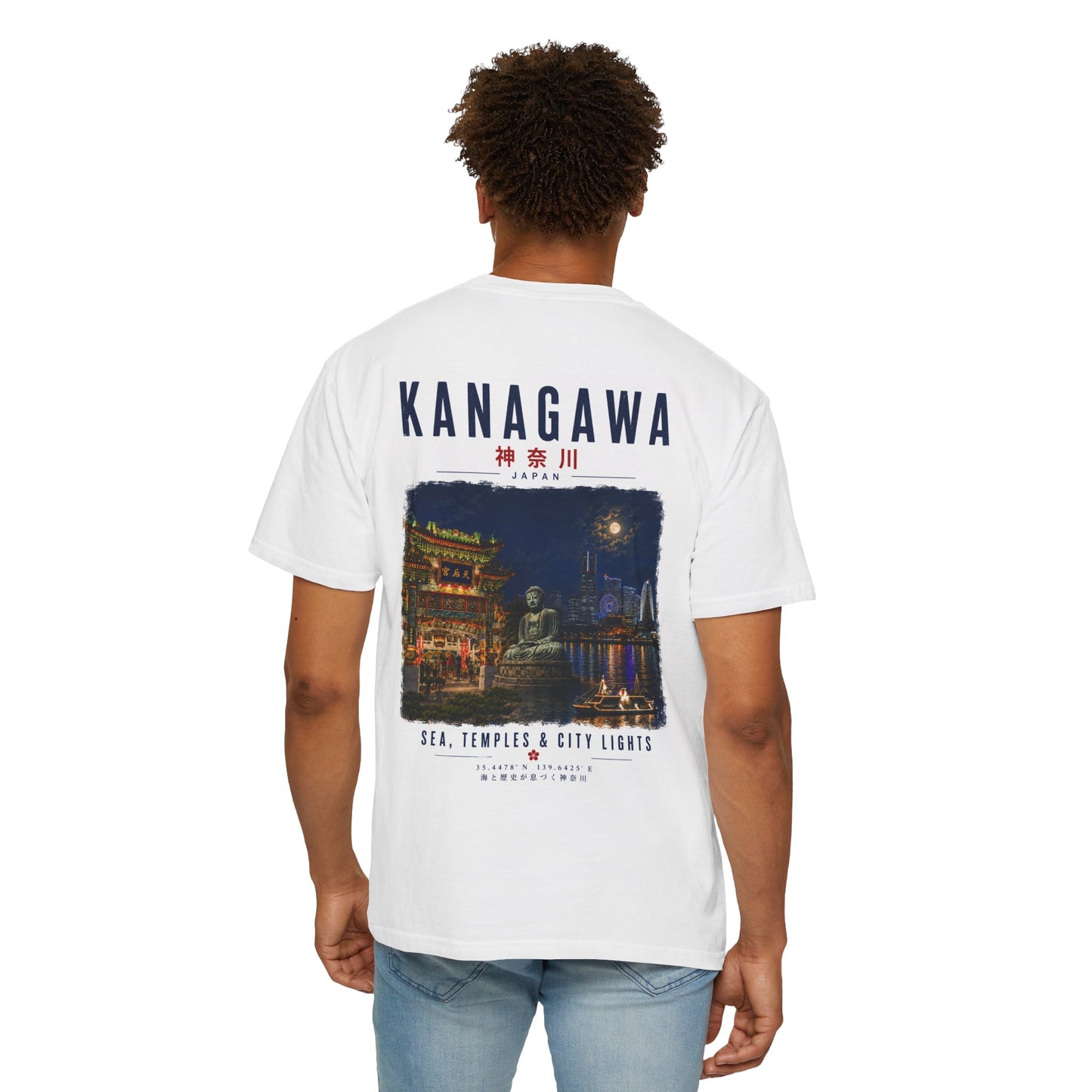 Kanagawa Japan Graphic T-Shirt — Sea, Temples & City Lights