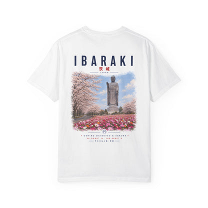 Ibaraki Japan Cherry Blossom T-Shirt — Ushiku Daibutsu Scenic Tee