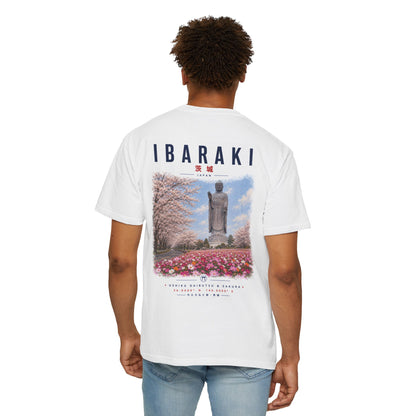 Ibaraki Japan Cherry Blossom T-Shirt — Ushiku Daibutsu Scenic Tee