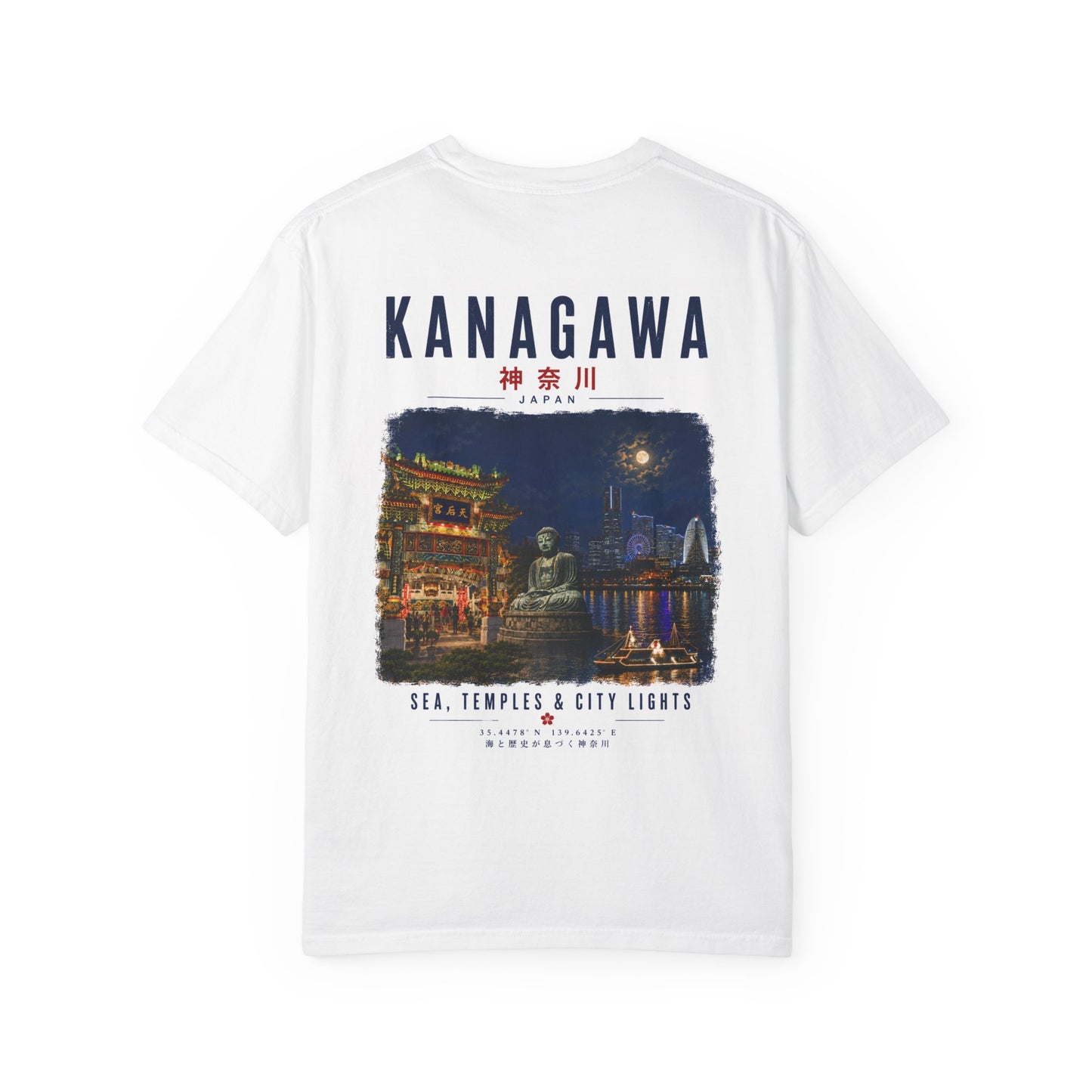 Kanagawa Japan Graphic T-Shirt — Sea, Temples & City Lights