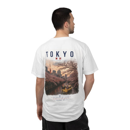 Tokyo Sakura Scenic T-Shirt — Cherry Blossom Tokyo Boat Print