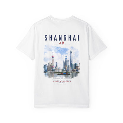 Shanghai Skyline T-Shirt — Vintage Cityscape Travel Tee